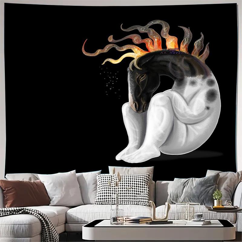 

Fantasy Forest Tapestry Mystical Wolf Wall Hanging Nature Decor Gothic Home Decor Woodland Tapestry Dreamy Art Bedroom Aesthetic 74x94cm(29x37in)