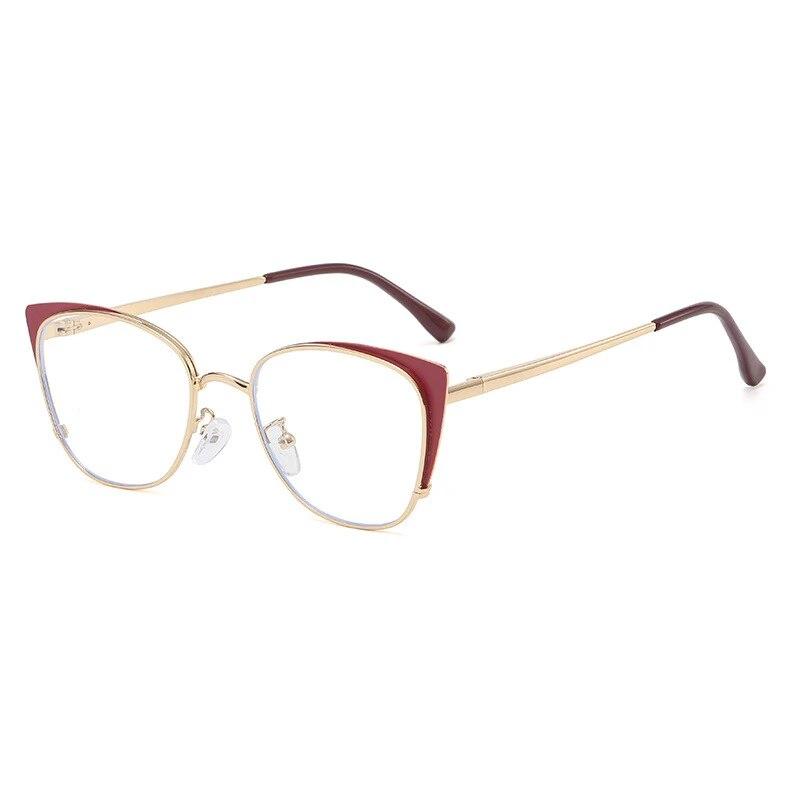 New Cat Eye Anti-blue Light Glasses Women Men Metal Spring Leg Eyeglass Frame Optical Computer Glasses Wholesale
