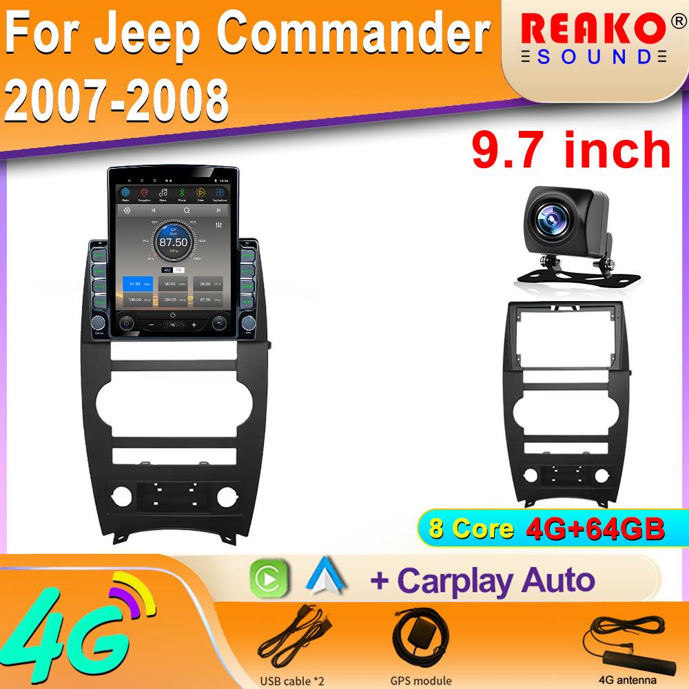 9.7" Vertical Style Tesla Screen Android Car Radio For Jeep Commander XK 2007 Multimedia Player Navigation GPS Carplay Screen