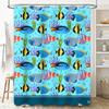 Blue Coral Fish Shower Curtain Ocean Life Pattern Bath Decoration Waterproof Fabric Decorative Bathroom Accessories For Home Liv
