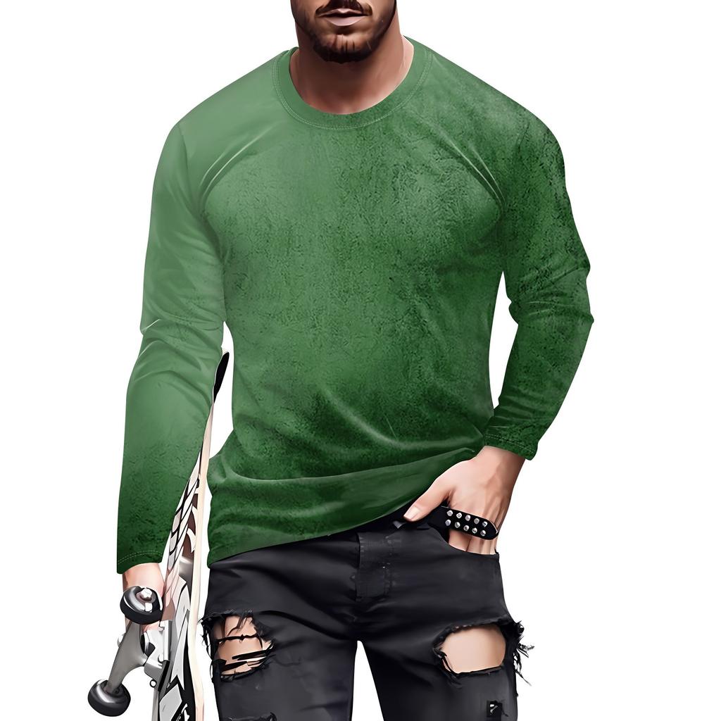 Men's T Shirt O-Neck Clothing Apparel Outdoor Long Sleeve Print Fashion Designer Vintage