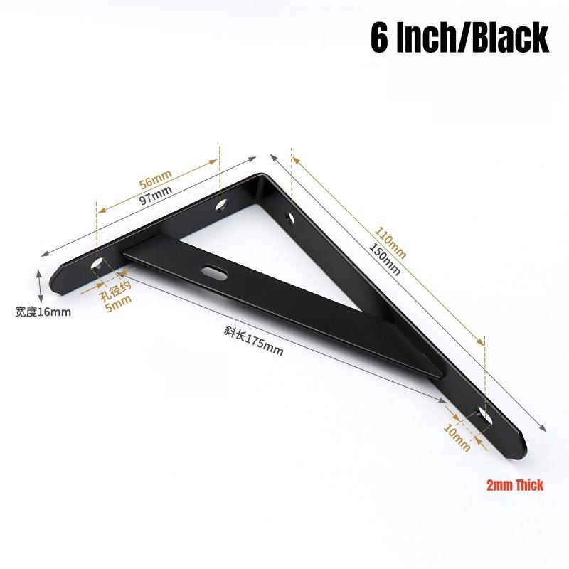 2/4/8PCS Heavy Duty Tripod Shelf Brackets,Black Steel Floating Shelf,Wall Mount L Shaped Brackets,Shelves Support Angle Bracket