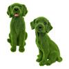 Garden Flocked Dog Statue Decor Flocking Dog Figurine for Yard Backyard Lawn