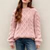 2026 Fall Winter Loose Lazy Thick Knit Sweater Women Casual Long Sleeve Pullover