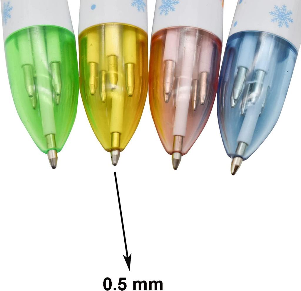 Maydahui Cute 6 Color Christmas Ballpoint Pen Set of 12 Black Ink Stylish Cute Stationery 0.5mm Oil-Based Multi-Function Multi-Color