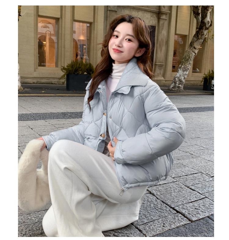 Knitted Double Collar Short Warm Jacket