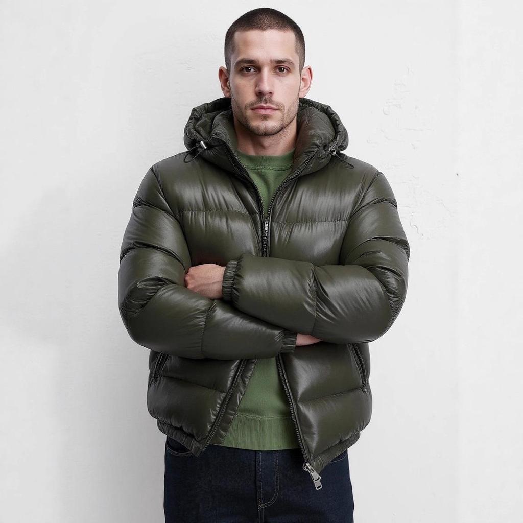 Men’s Winter Hooded Cotton Jacket: Warm Padded Coat for Casual Wear - European & American Style
