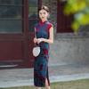 Shanghai cheongsam new 1011 flocking temperament high-end retro elegant long dress can be worn daily in summer