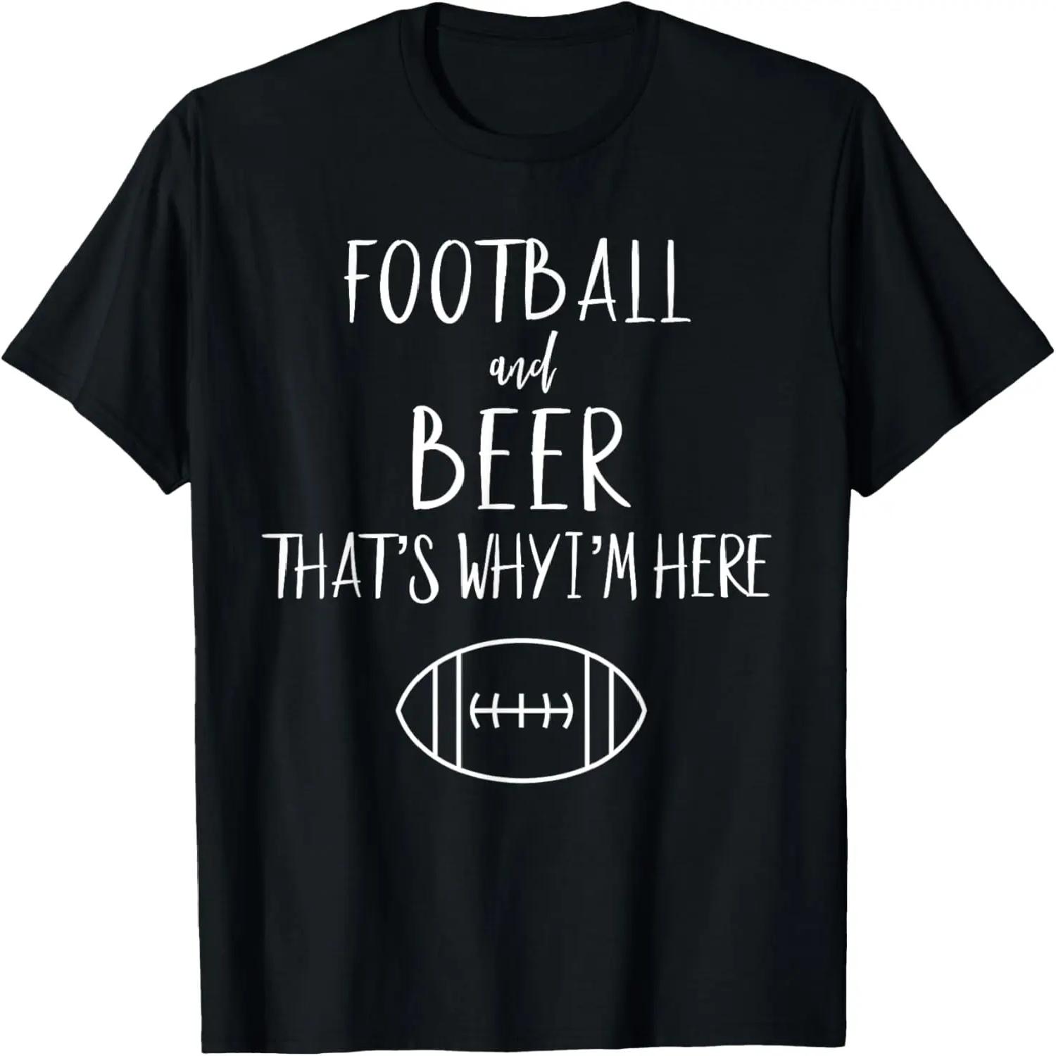Football Shirt For Women Football And Beer Thats Why Im Here T-Shirt S чёрный