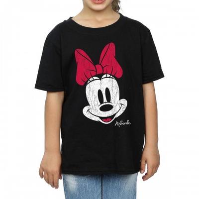 Girls Minnie Mouse Face Cotton T-Shirt