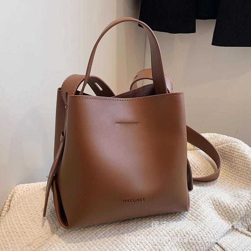 Retro Handbag Women's Bag 2025 New Trendy Korean Bucket Bag Niche Versatile Large-capacity Shoulder Messenger Bag