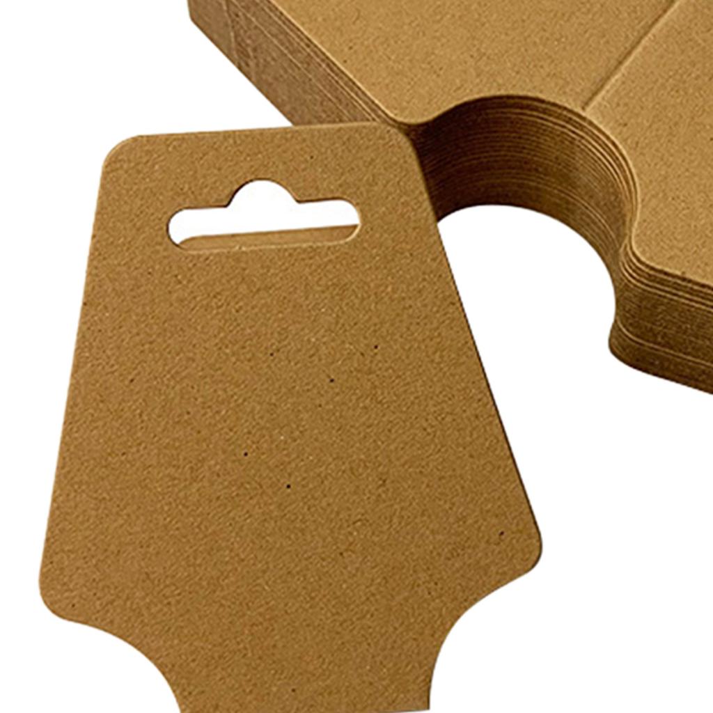 200 Pcs Necklace Display Cards Retro Thick Blank Kraft Paper Tag for Displaying Earring Bracelets Jewelry Stores