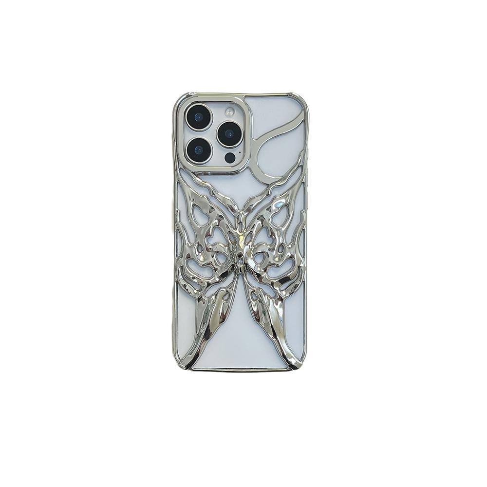 Etui 3D z motylem i płomieniem odprowadzające ciepło na telefon iPhone 16 15 14 13 12 11 Pro Max 16E Galwanizowane Odporne na wstrząsy Miękkie etui