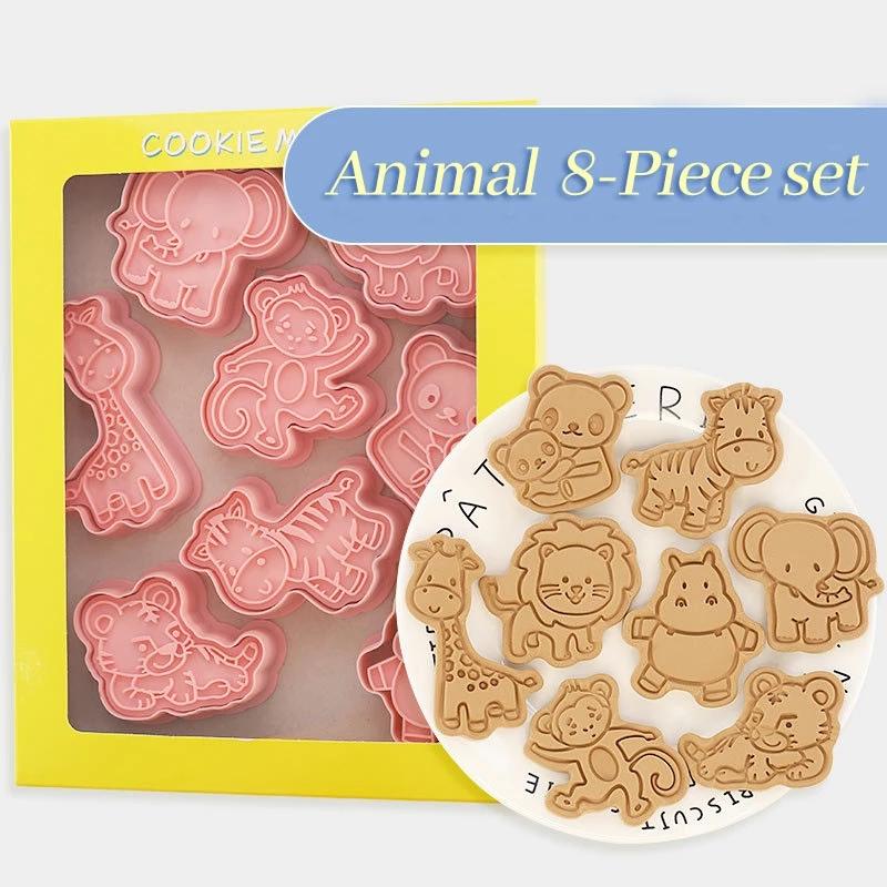 8Pcs Easter Plastic Cookie Cutter Rabbit Egg Biscuit Mold 3D Cartoon Bunny Mould Cake Baking Tools Easter Party Decorations 2024