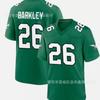 Philadelphia Eagles Retro Grün 26 Barkley Football Trikot Herren Unisex Baumwolle Sportbekleidung Fans Freizeitkleidung