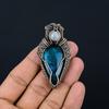 Blue Flash Labradorite Gemstone Pendant Copper Wire Wrapped Pendant Necklace Labradorite Pendant Jewelry Labradorite Jewelry Gift for Her