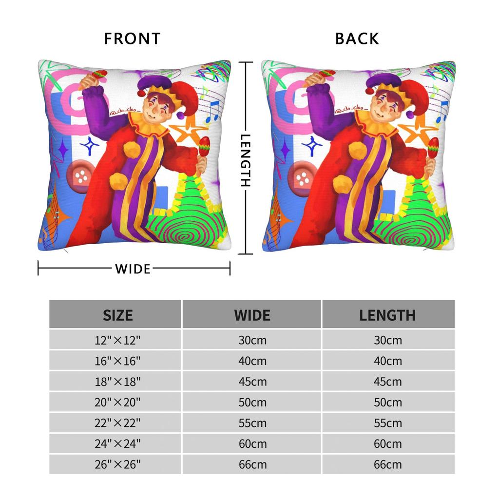 Hugh Morris Tomodachi Life Clown Square Pillow Case Cushion Cover Awesome Zipper Decor Pillowcase for Home 18"