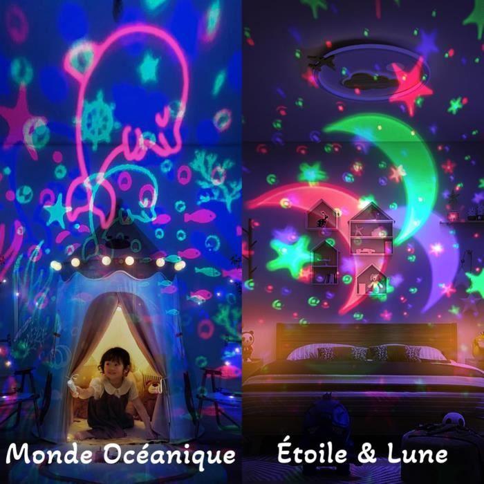 Moredig Veilleuse Bebe,Veilleuse Enfant,Veilleuse Etoile Projection Rotation Lampe Etoile Projecteur Led Enfant et 8 Couleurs Lam