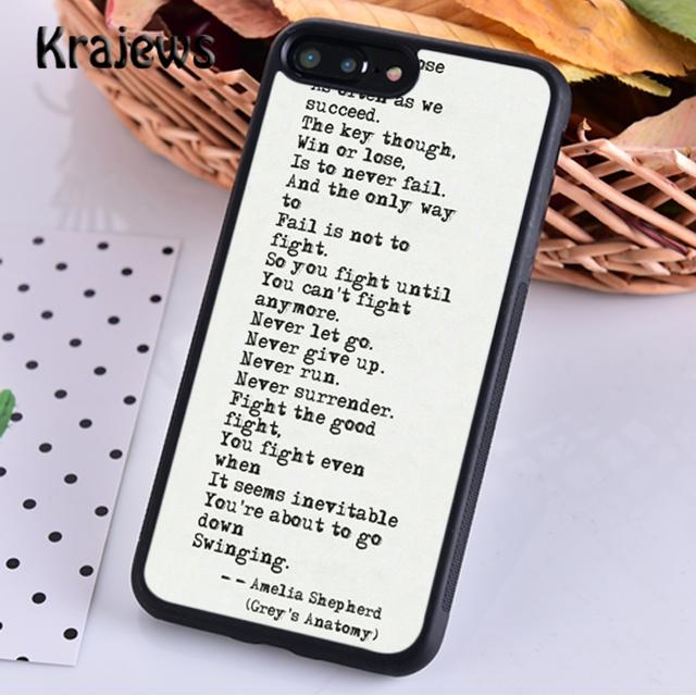 Krajews Grey's Anatomy Quotes TV Series For iPhone 17 Air 16 Phone Case Cover 15 14 Plus 12 13 Pro Max Fundas