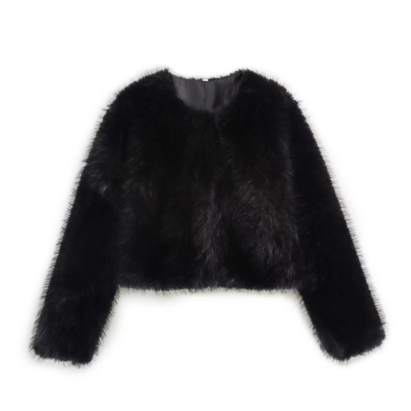 Kaslead New Arrival Women's Clothing Fashion Style Fashion Artificial Fur Effect Short Jacket 6318261