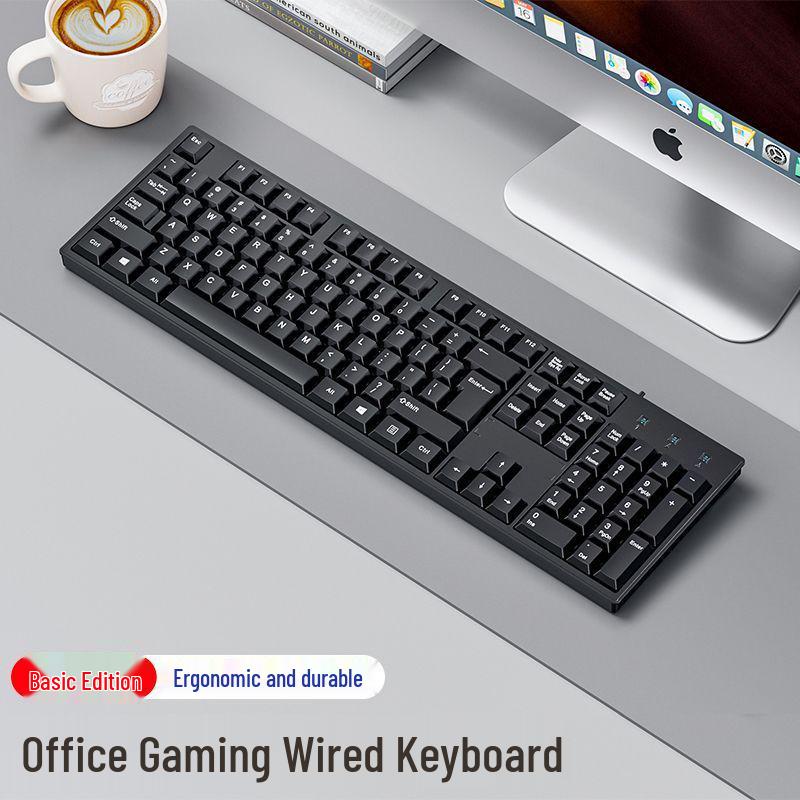 Silent Wired Chocolate Punk Keyboard - USB for Home, Office, Gaming, and Typing