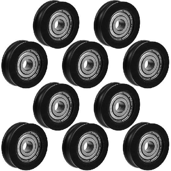Nylon Bearing Pulley Wheel, 0.3inch/7mm U Groove Pulley Wheel, U Groove Bearings Roller Guide for Doors and Windows Sliding Door Filing Cabinet 10pcs 2.5X2.5CM