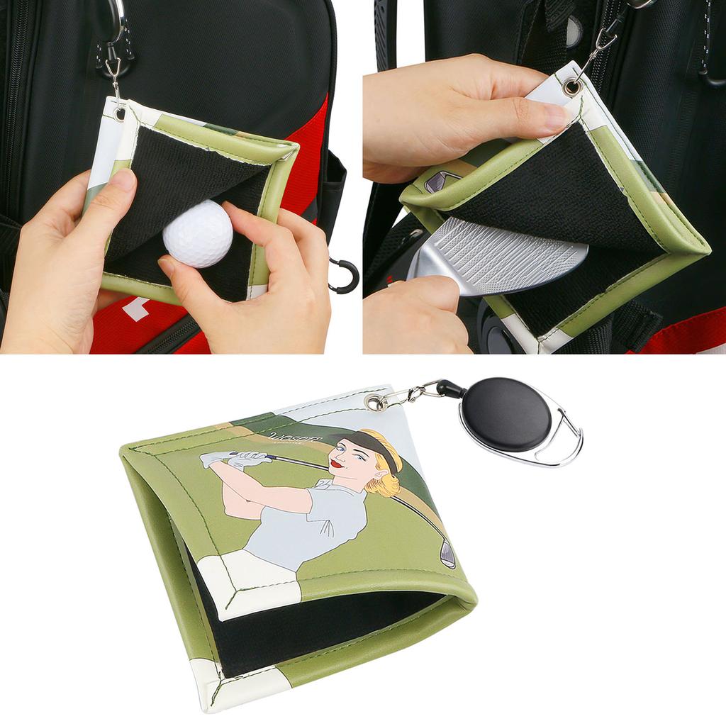 Τετράγωνη Πετσέτα Καθαρισμού Μπάλας Γκολφ Φορητός Καθαριστής Γκολφ με Γάντζο Καραμπίνερ Καθαριστής Κεφαλής Μπαστουνιού Γκολφ Αξεσουάρ Γκολφ