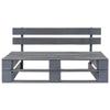 Banc palette de jardin en bois gris - VIDAXL - 2 personnes - 110x65x55cm