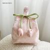 2025 Tulip Oil Painting Style Handheld Washable Silk Cloth Gift Bag for Hanfu