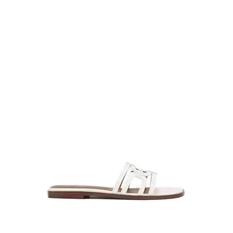 [] Milan drag~ stitching one word beach flat bottom slippers women's sandals outside wear summer