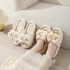 Fashion 2025 Summer Linen Women Slippers Home Slippers Comfortable Thick Sole Platform Ladies Fashion Bowknot Indoor Slipper Wholesale