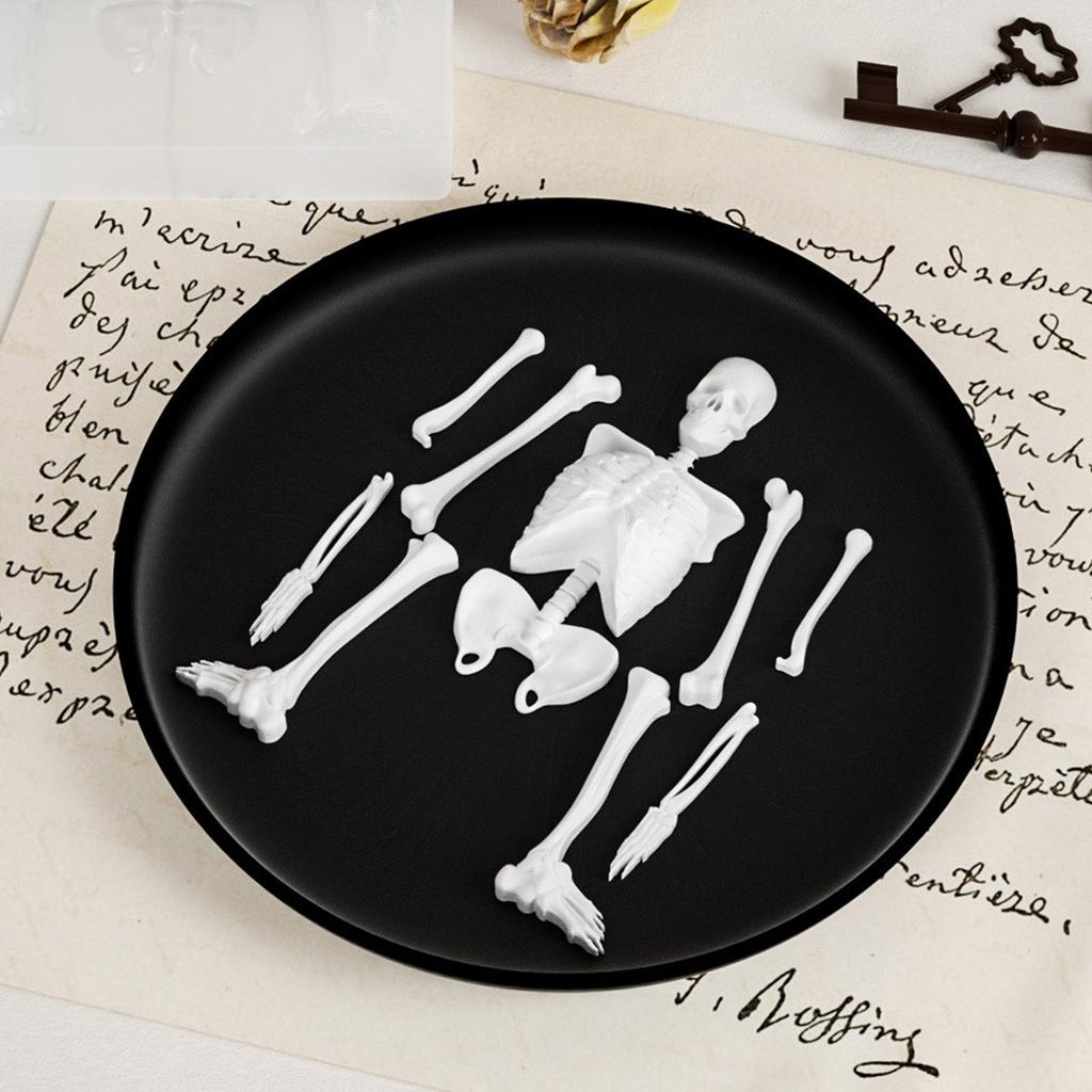 Halloween Skeleton Body Stand Mould Silicone Mold for Plaster Decorations Plaster Home Decoration Making Gypsum Mould