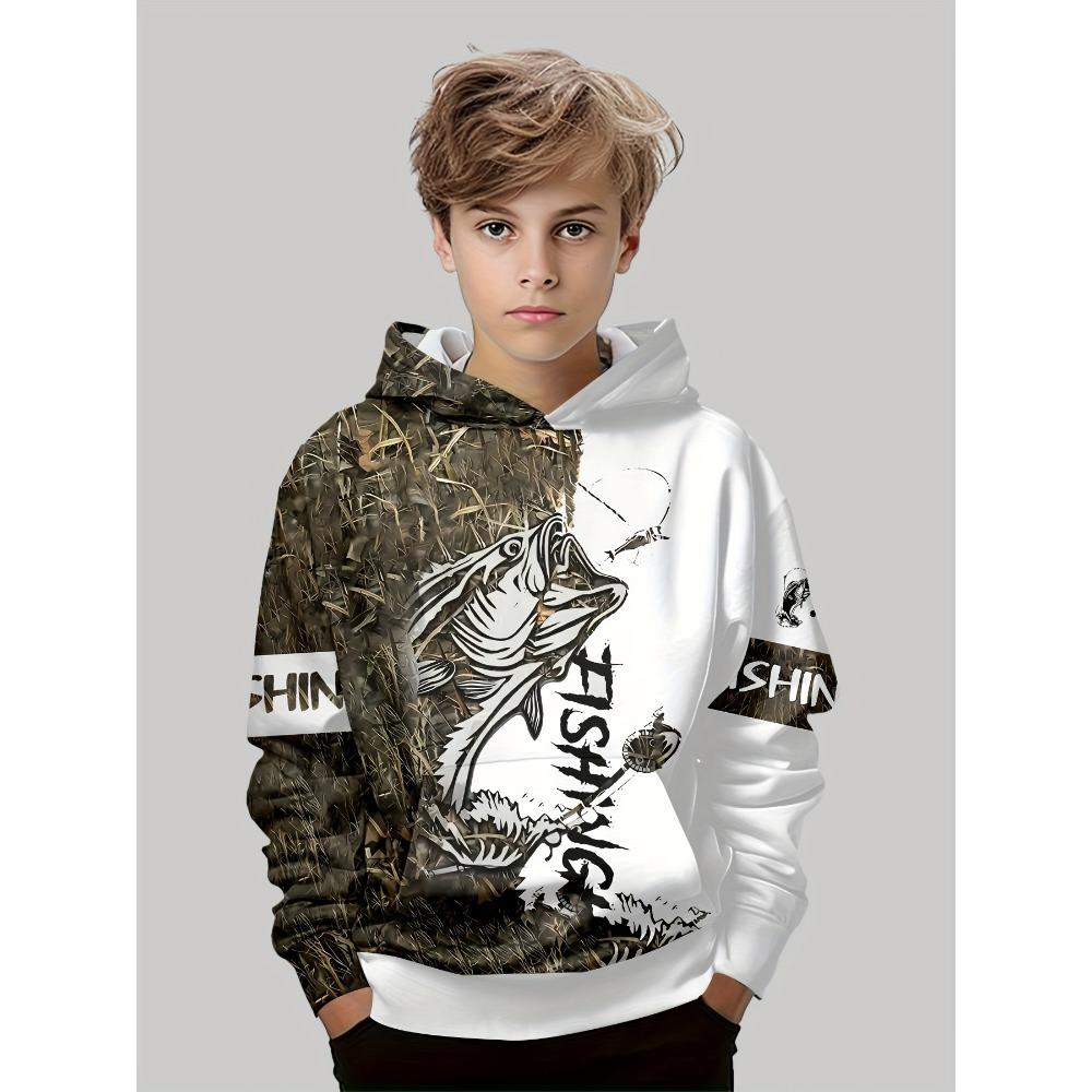 Spring Kids Clothes Boys Hoodies Long Sleeve Creative 3D Fish Print Children Clothes Casual Stylish Outdoor Girl Clothing