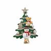 Imitation Pearl Rhinestone Brooch Vintage Style Enamel Plant Pins Christmas Tree Brooch  Office