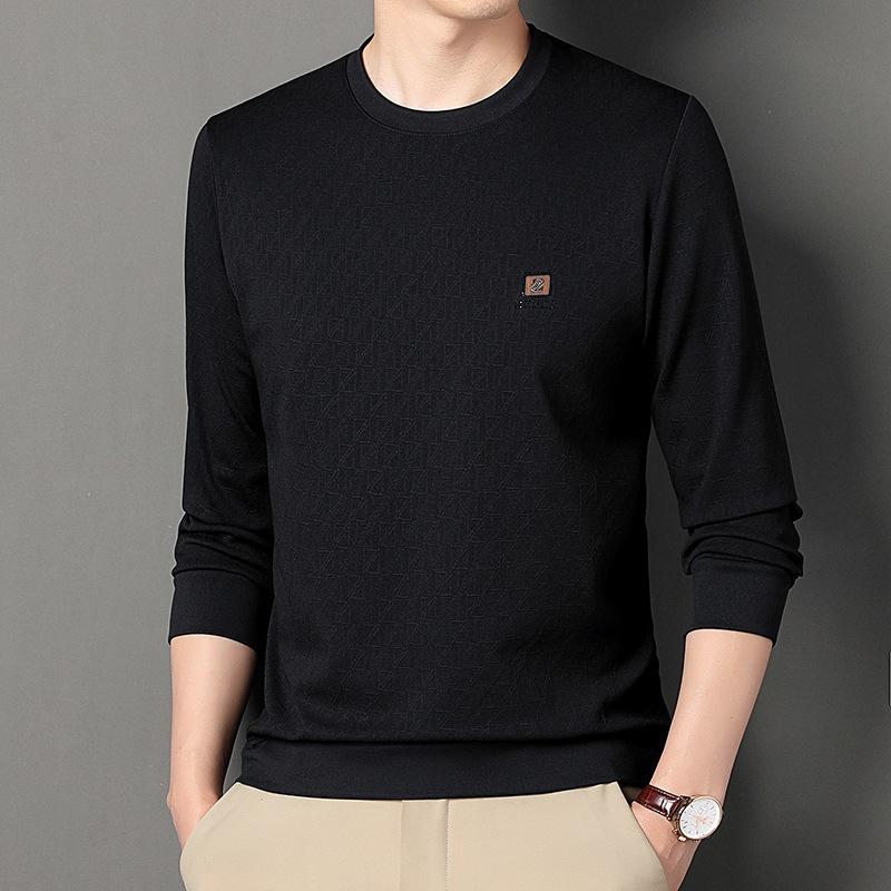 

Осенняя футболка с длинными рукавами, мужская майка, мужская одежда, модный свитер с круглым вырезом для молодежи и среднего возраста 4XL