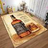 Jack Daniel's printed flannel carpet, non-slip, machine washable, soft, suitable for bedroom, living room, and children's room decoration
