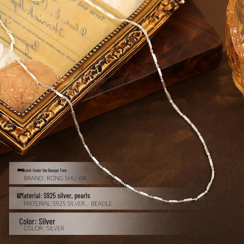 Banyan Tree S925 Silver Multi-Wear Pearl Clavicle Necklace for Women