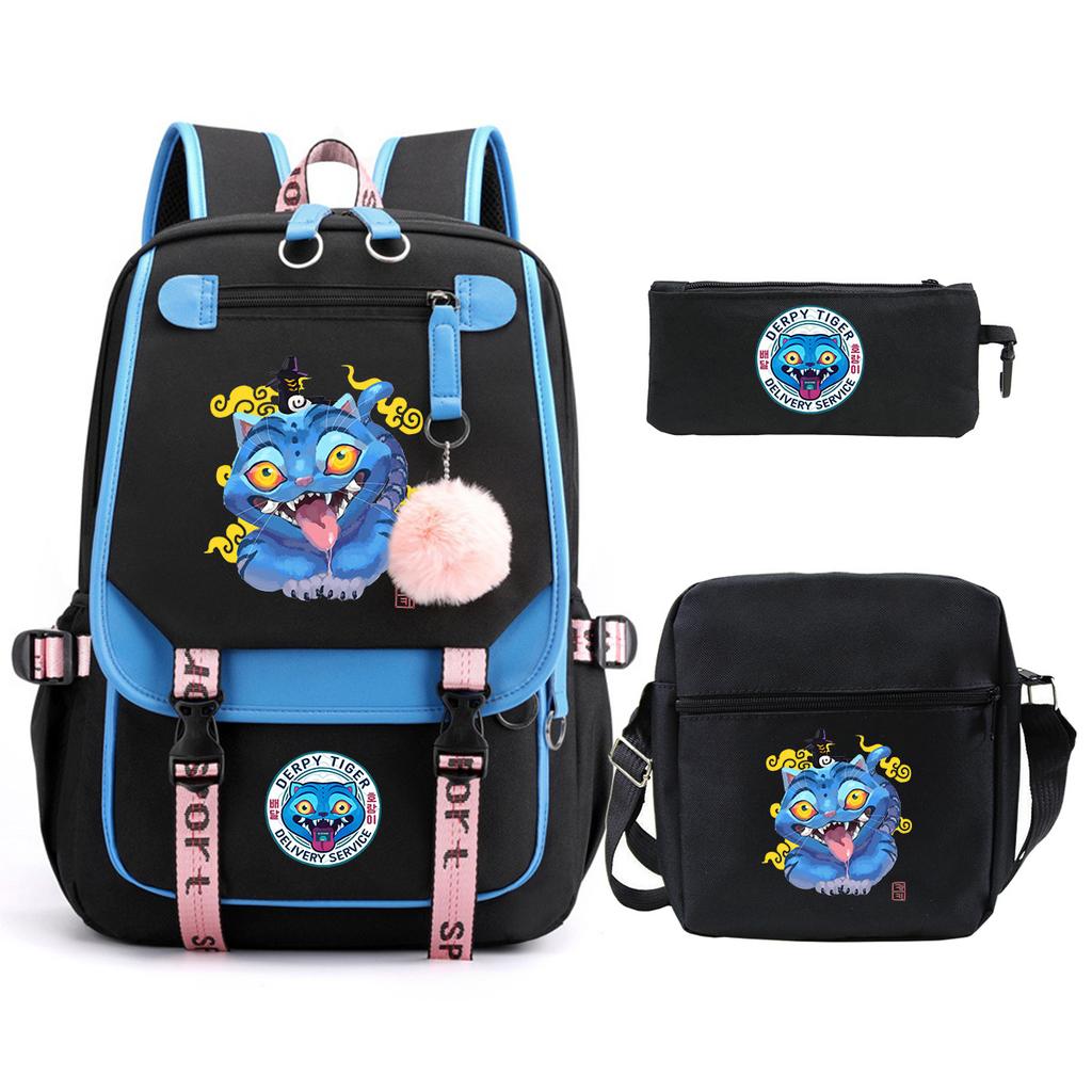 Witch Hunters Cartoon Peripheral Printing Children's Backpack Cross-border New Student School Bag Three-piece Shoulder Bag Pencil Bag