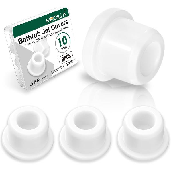 24 Pcs Bathtub Jet Covers Snap in, Silicone Jet Tub Cover Caps in 3 Sizes, 15mm 16mm 17mm 10mm (8pcs)