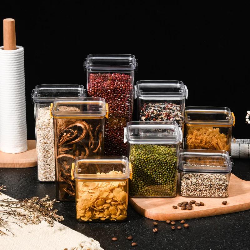 Food Storage Box Organizer Jars for Bulk Cereals Storage Container Spices Boxes Kitchen Organizers for Pantry Jars With Lid Home