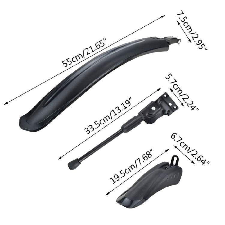 Tire Splash- Mudguard Front Rear for Fender for  cycle E-Bicycle Kickstand