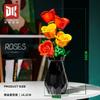 249PCS Charming Rose Bouquet Building Blocks Creative Flower In Vase Model Bricks Desktop Decoration Toys Children Holiday Gifts