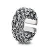Bagues en Argent Sterling 925 pour Femmes Couple Minimaliste Fait Main Simple Anneau Chaîne Large Bijoux Fins Cadeau Prévenir les Allergies