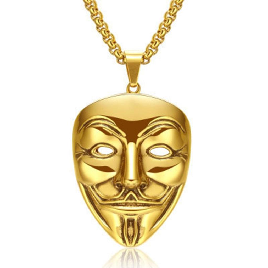 New Mask Pendant Male Hip-hop Necklace Long Titanium Female Necklace Men's Necklace Women's Necklace