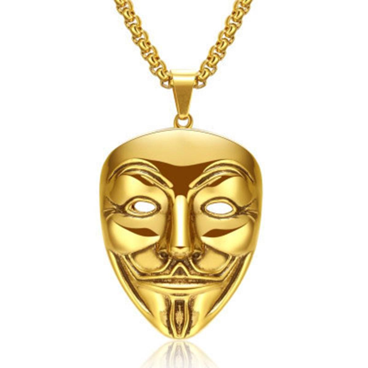 

Новая маска кулон мужской хип-хоп ожерелье длинное титановое женское ожерелье мужское ожерелье женское ожерелье золотой