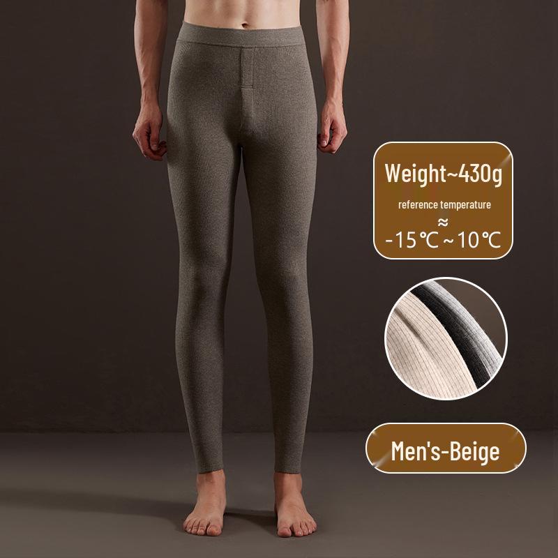 Men's and Women's High Waist Wool Cashmere Pants - Thick & Slim Fit for Winter Base Layer Wear