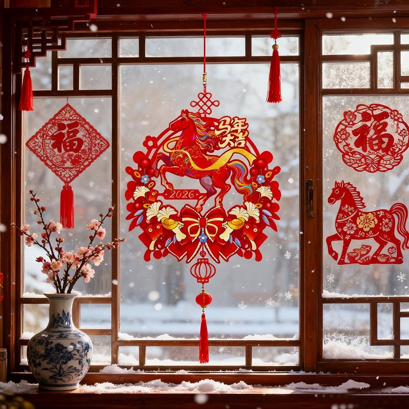 Chinese New Year Decorations 2026 Year of The Horse Couplet Lunar New Year 2026 Accessories Horse Year Door Stickers 