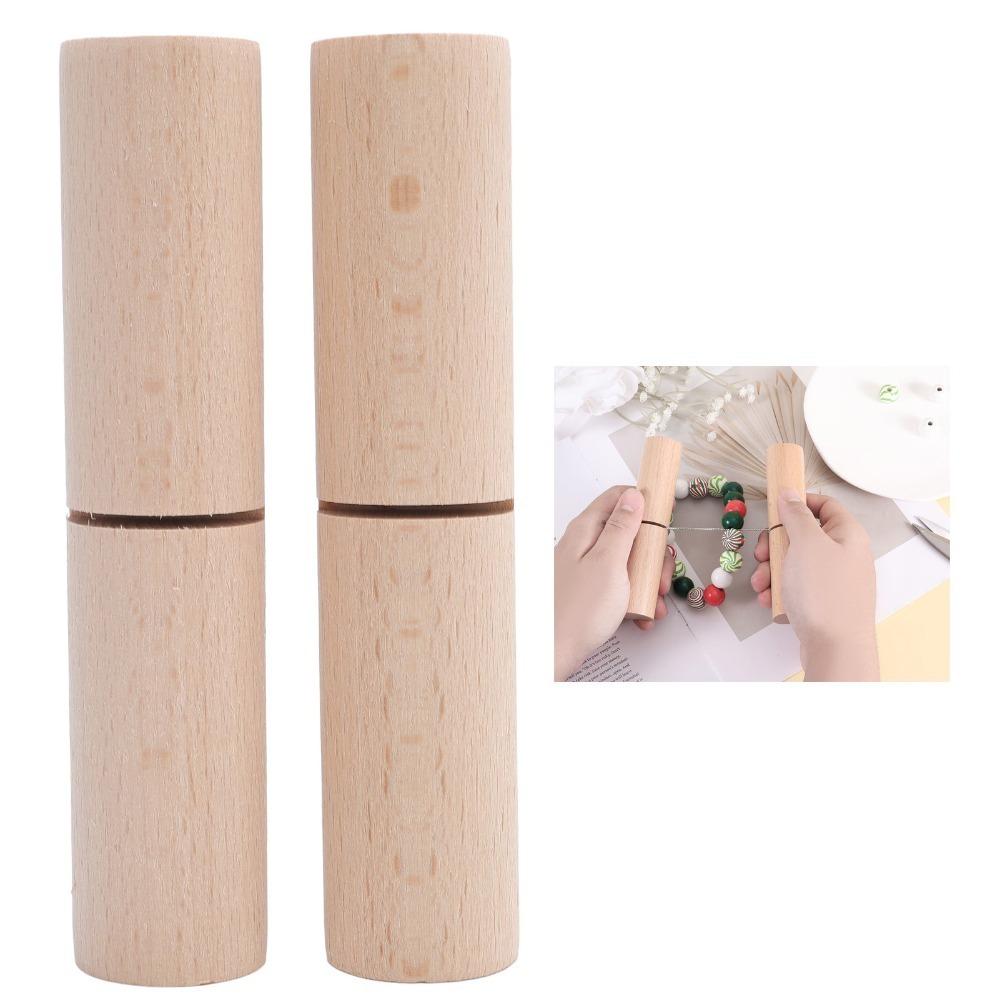2pcs Wood Color Knot Grippers Tool Length 13cm Wooden Knot Gripper for Bracelets