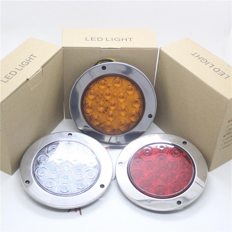 New 16LED Round Reverse Stop Rear Tail Light Truck Trailer RV Brake Turn Signal Lamp