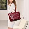Women's Full-Grain Cowhide Large-Capacity Handbag - Genuine Leather, Business Commuting, 14-Inch Laptop Bag, Single-Shoulder Design.